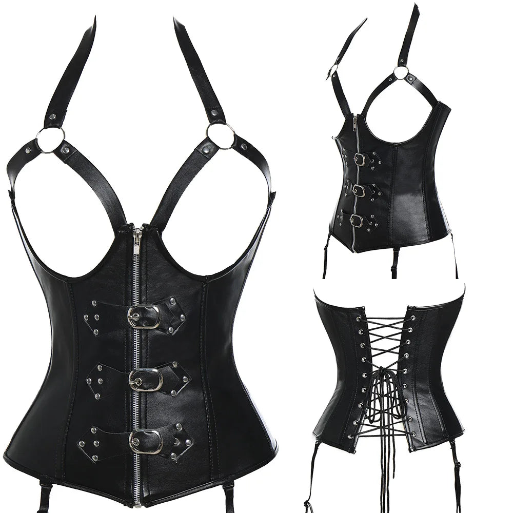 Underbust Corset Sexy Women's Underwear Waist Trainer Slimming Body Shaper Women Steampunk Lace-up Corset Plus Size Corset Top