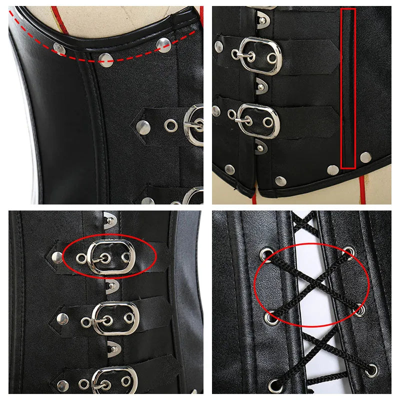 Underbust Corset Sexy Women's Underwear Waist Trainer Slimming Body Shaper Women Steampunk Lace-up Corset Plus Size Corset Top