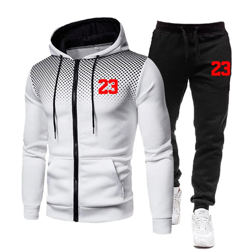 23 Winter Men's Suits Men's New Sportswear Set Printed Hoodie Set Zipper Sportswear Casual Sweatpants Autumn Sportswear