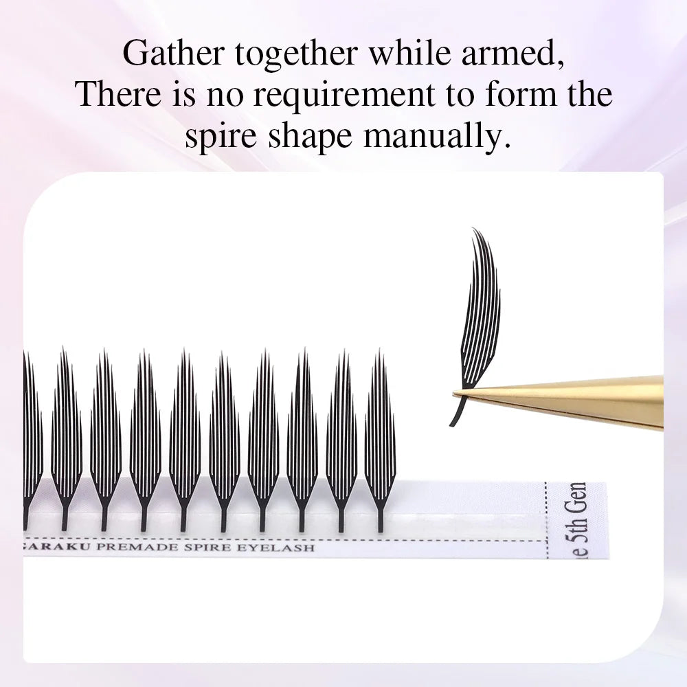 NAGARAKU Ship from America 10 cases Premade Spire Eyelash Plume Fluttering Eyelash Extensions Anime Effect Soft Comic