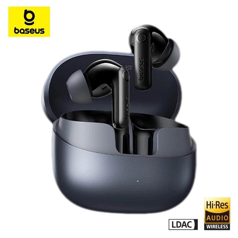 Baseus Bass BP1 Pro Earphones TWS Wireless Bluetooth 6.0 Earbuds Adaptive Active Noise Cancelling Headphopnes LDAC Hi-Res Sound