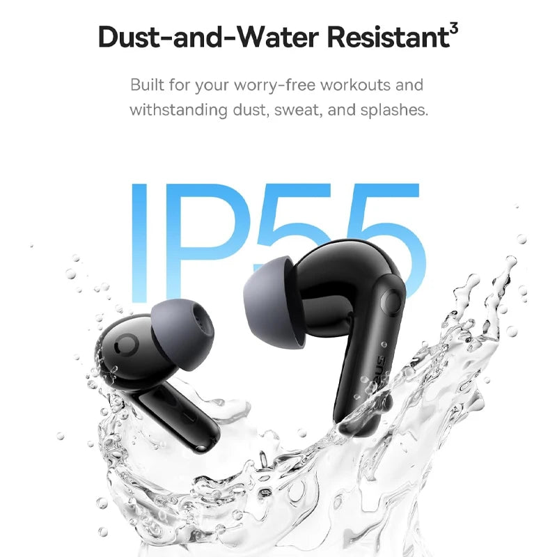 Baseus Bass BP1 Pro Earphones TWS Wireless Bluetooth 6.0 Earbuds Adaptive Active Noise Cancelling Headphopnes LDAC Hi-Res Sound